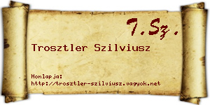 Trosztler Szilviusz névjegykártya